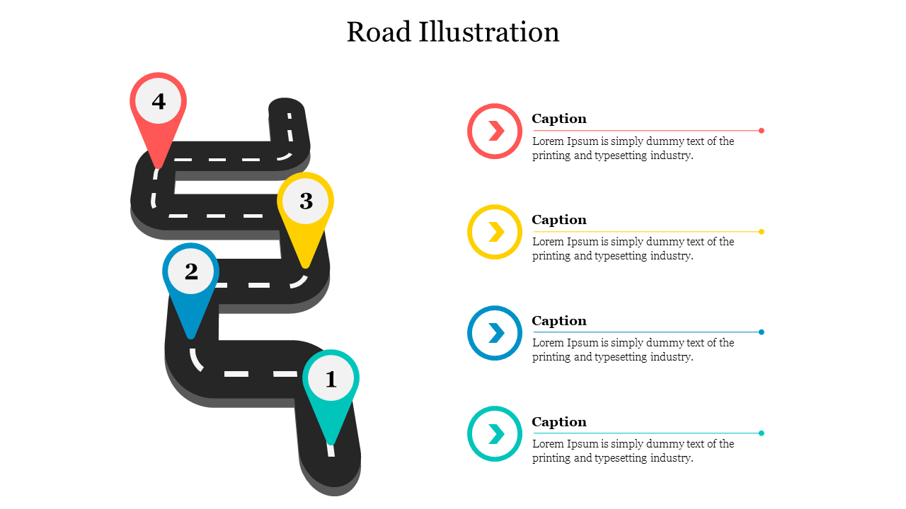 Creative Road Illustration PPT Presentation Template